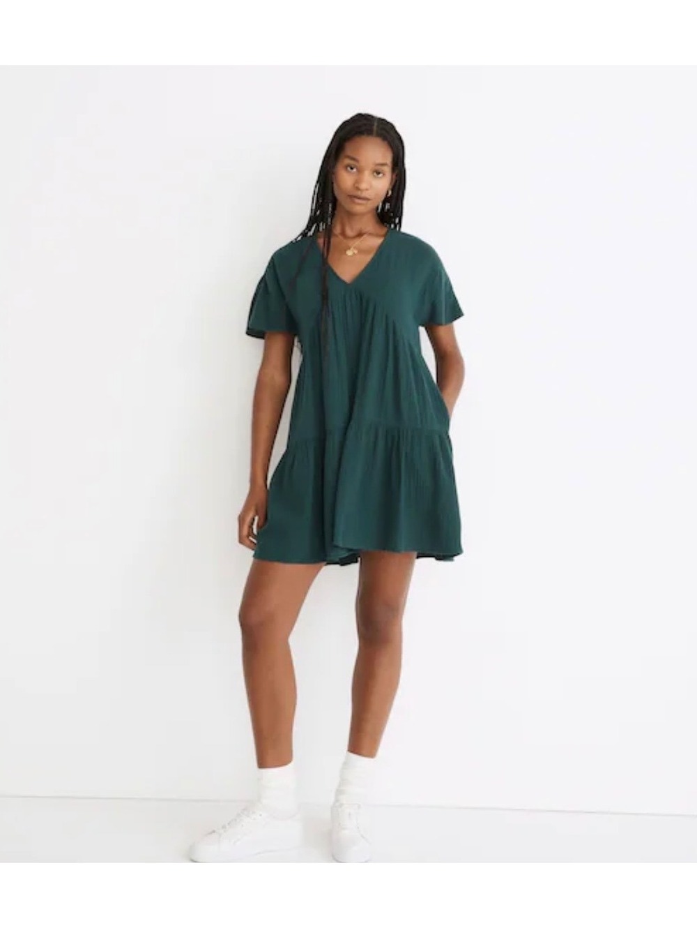 * | Madewell | Lightspun Popover Tiered Mini Dress. Size XL.